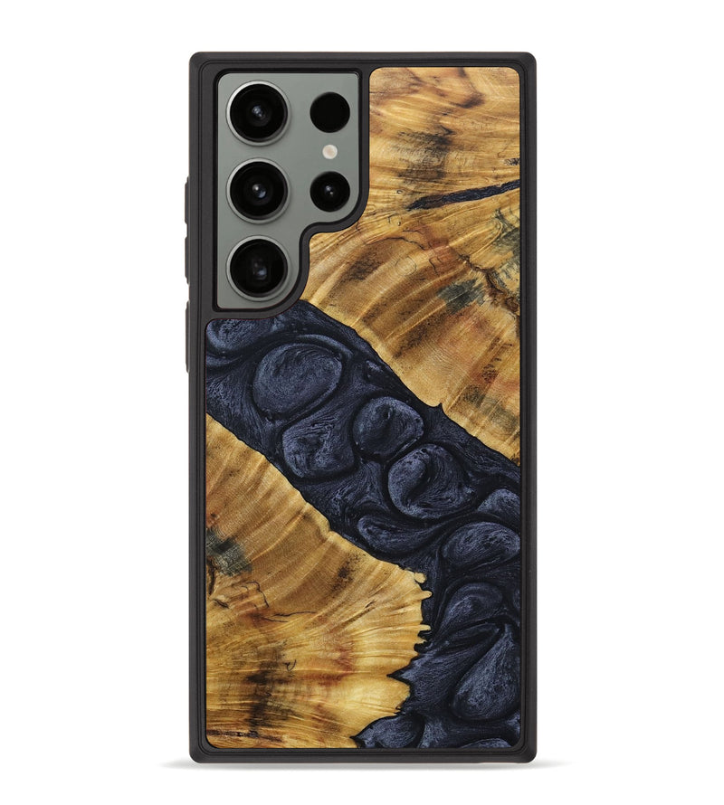 Galaxy S23 Ultra Wood+Resin Phone Case - Samara (Pure Black, 690898)