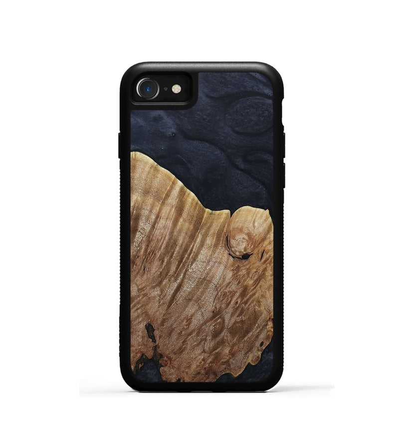 iPhone SE Wood+Resin Phone Case - Titus (Pure Black, 690900)