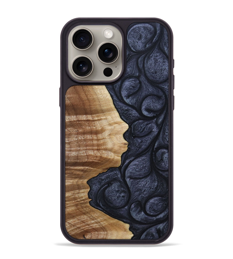 iPhone 15 Pro Max Wood+Resin Phone Case - Wilson (Pure Black, 690901)