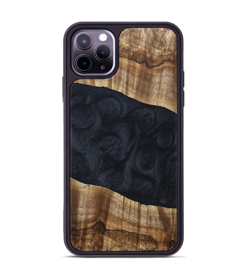 iPhone 11 Pro Max Wood+Resin Phone Case - Ivy (Pure Black, 690905)