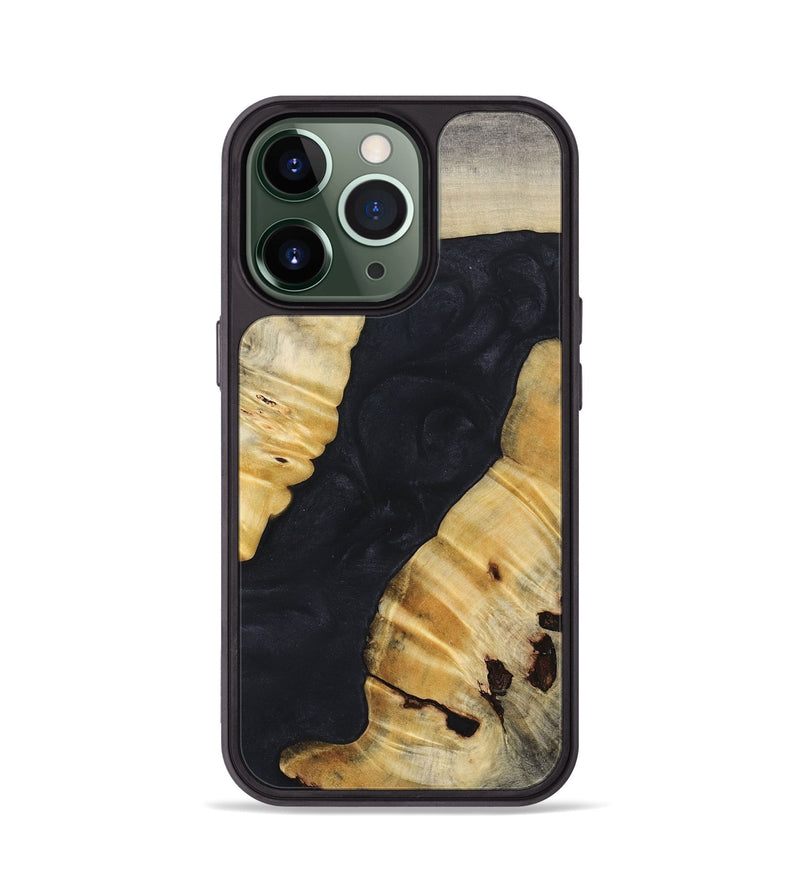 iPhone 13 Pro Wood+Resin Phone Case - Taryn (Pure Black, 690908)