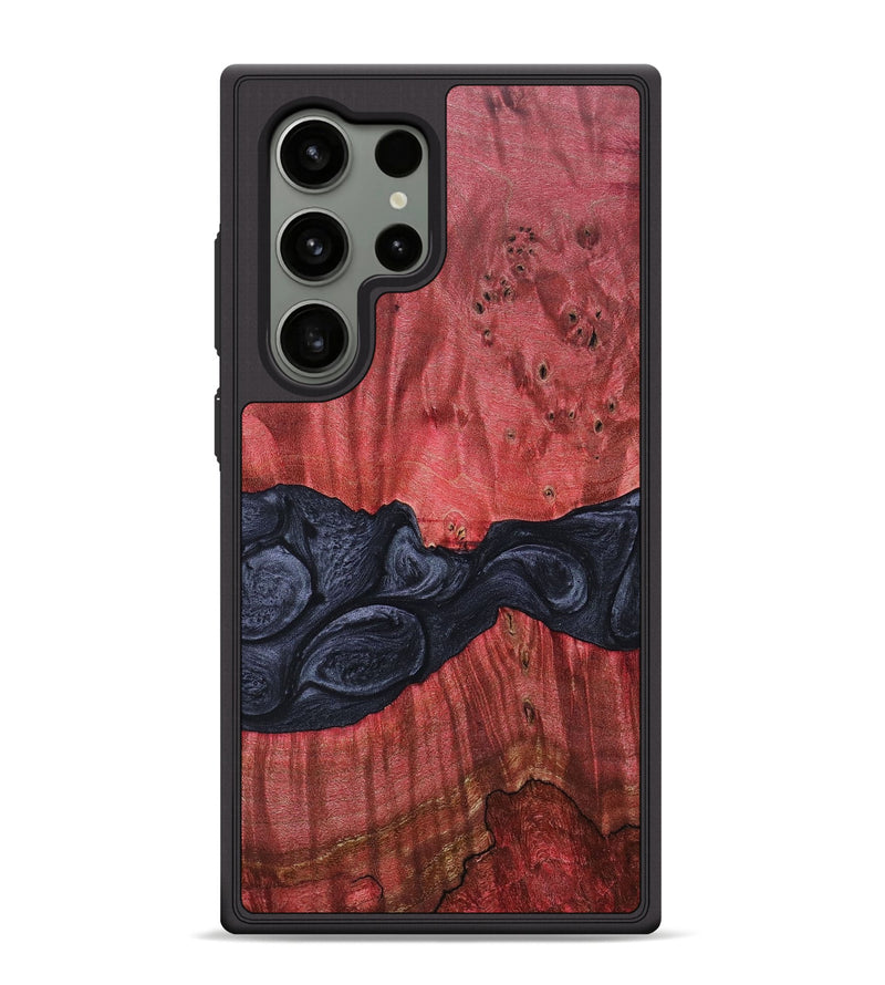 Galaxy S24 Ultra Wood+Resin Phone Case - Randi (Pure Black, 690909)
