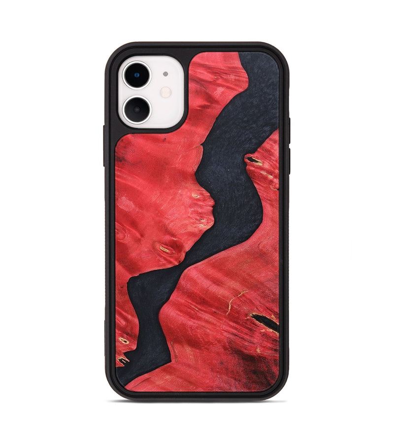 iPhone 11 Wood+Resin Phone Case - Mary (Pure Black, 690913)
