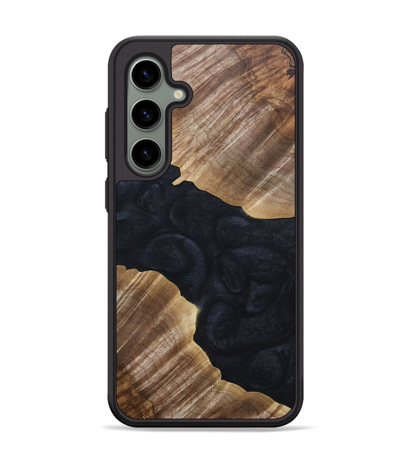 Galaxy S24 Plus Wood+Resin Phone Case - Myrtle (Pure Black, 690915)