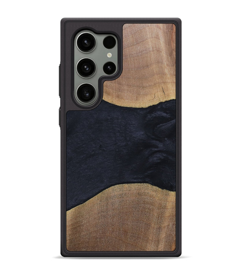 Galaxy S24 Ultra Wood+Resin Phone Case - Skyler (Pure Black, 690916)