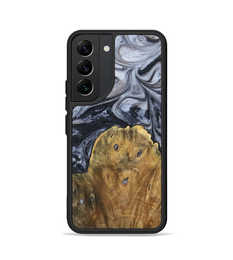 Galaxy S22 Wood+Resin Phone Case - Eli (Black & White, 690942)