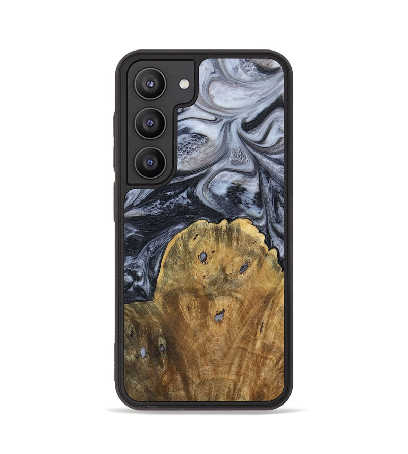 Galaxy S23 Wood+Resin Phone Case - Eli (Black & White, 690942)