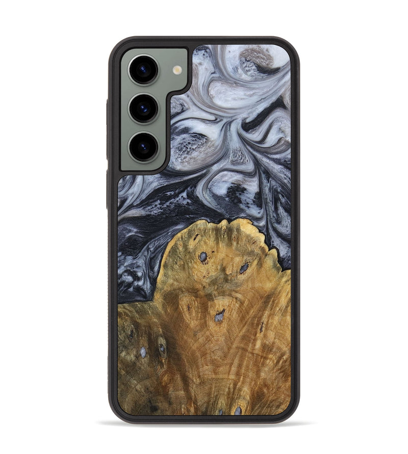 Galaxy S23 Plus Wood+Resin Phone Case - Eli (Black & White, 690942)