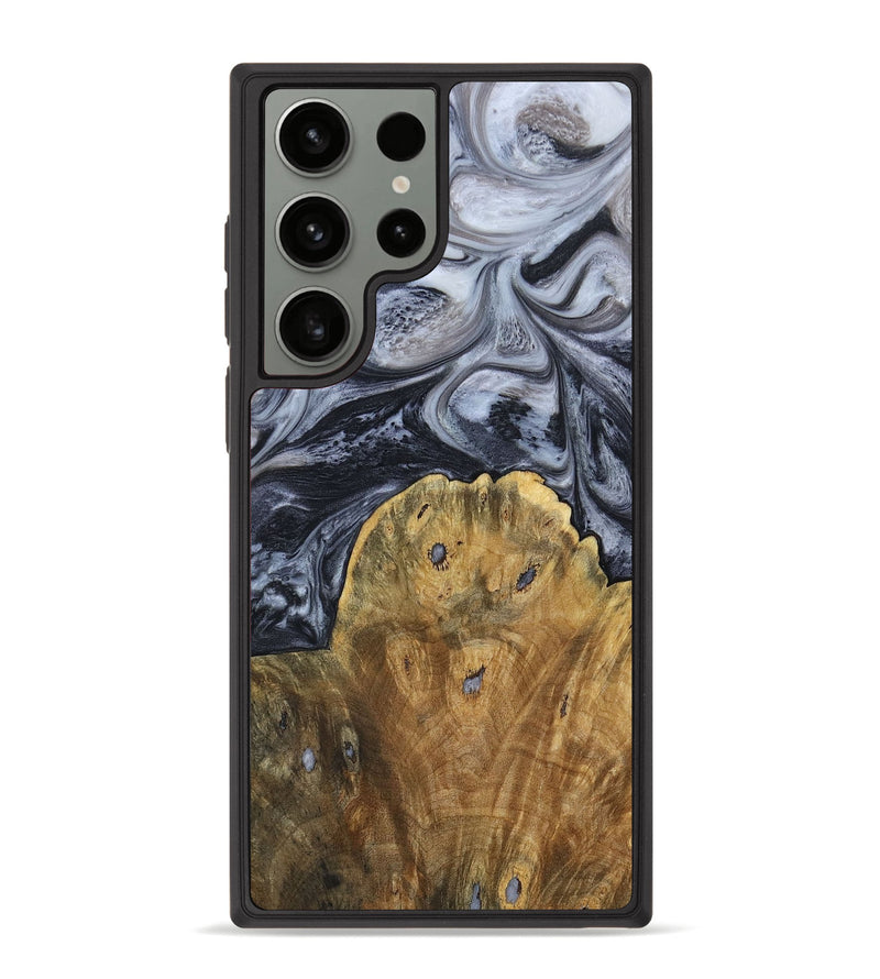 Galaxy S23 Ultra Wood+Resin Phone Case - Eli (Black & White, 690942)
