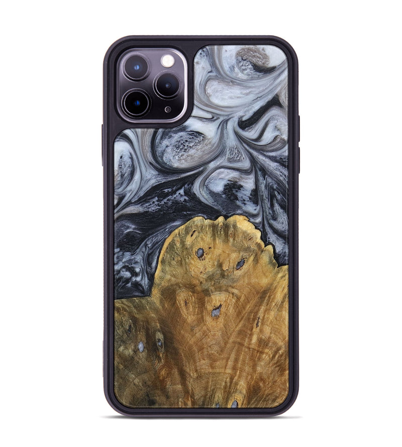 iPhone 11 Pro Max Wood+Resin Phone Case - Eli (Black & White, 690942)