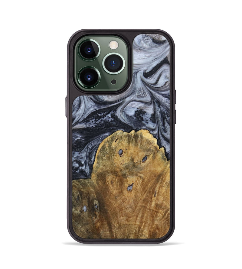 iPhone 13 Pro Wood+Resin Phone Case - Eli (Black & White, 690942)