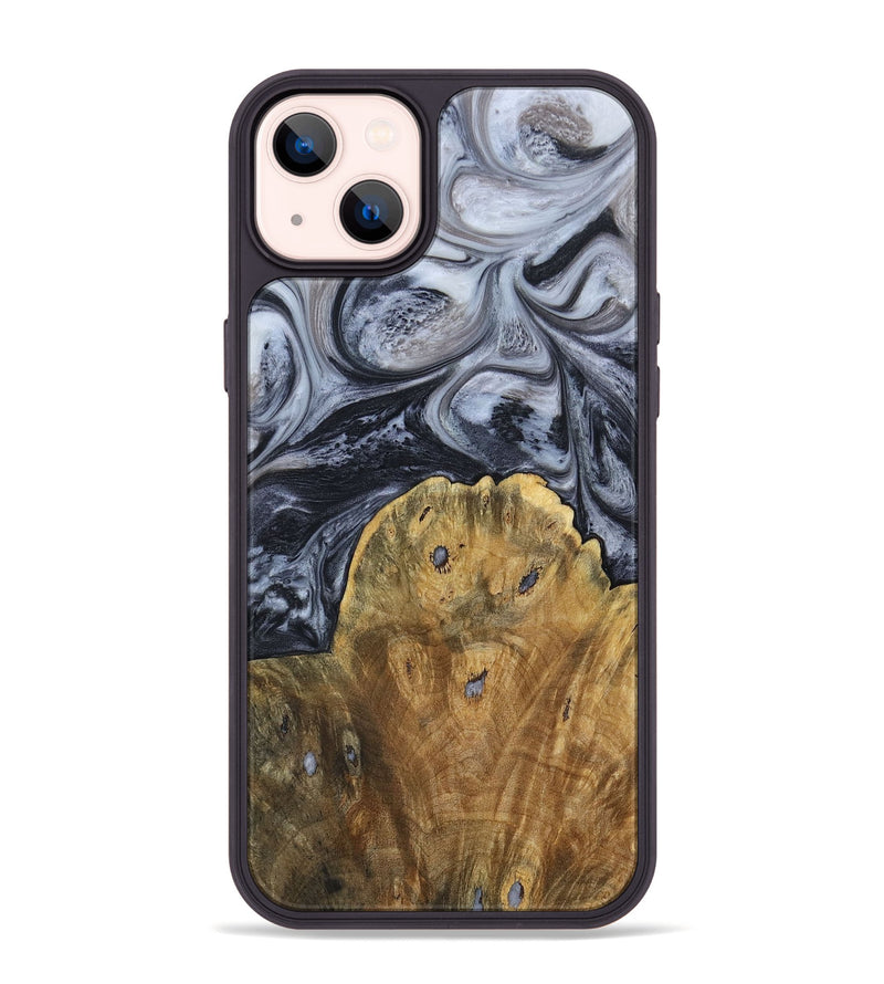 iPhone 14 Plus Wood+Resin Phone Case - Eli (Black & White, 690942)