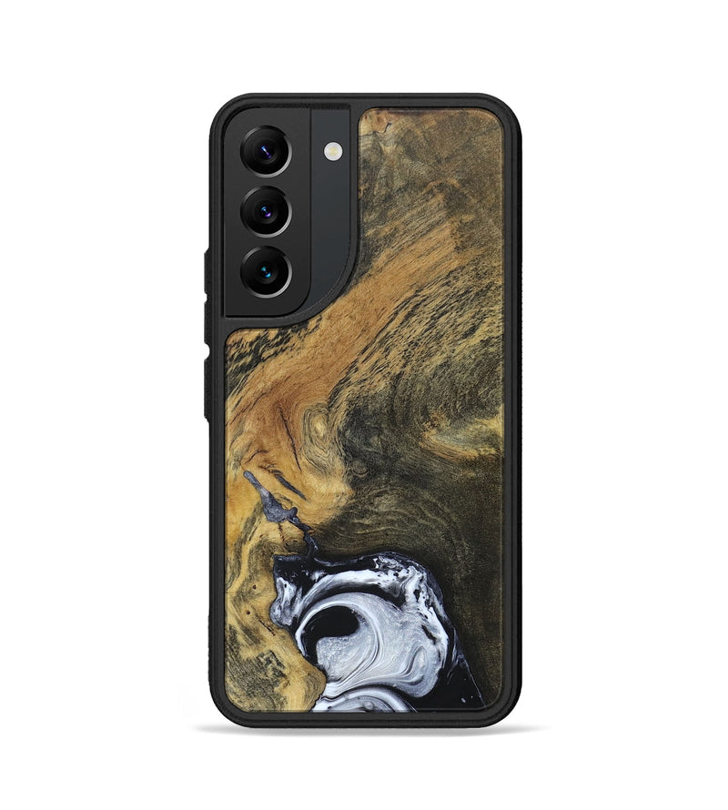 Galaxy S22 Wood+Resin Phone Case - Mason (Black & White, 690946)