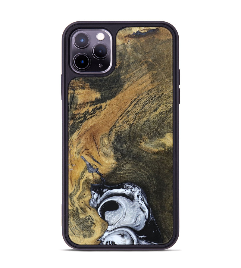iPhone 11 Pro Max Wood+Resin Phone Case - Mason (Black & White, 690946)