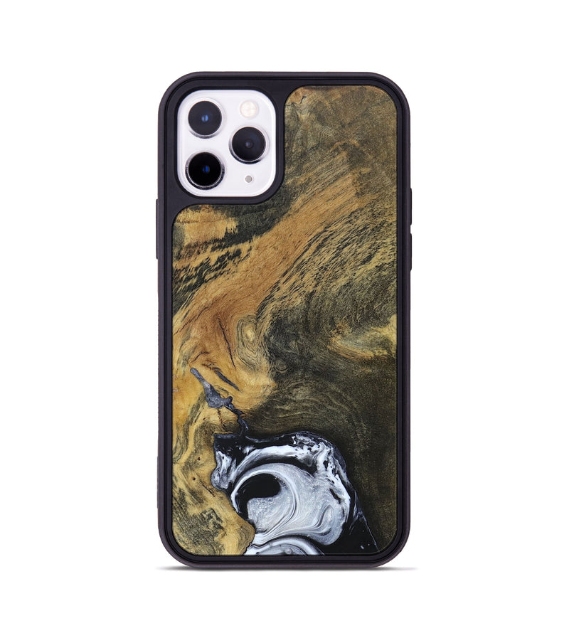 iPhone 11 Pro Wood+Resin Phone Case - Mason (Black & White, 690946)