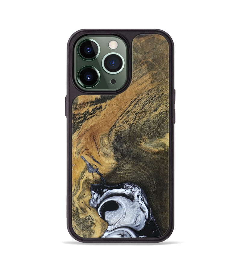 iPhone 13 Pro Wood+Resin Phone Case - Mason (Black & White, 690946)