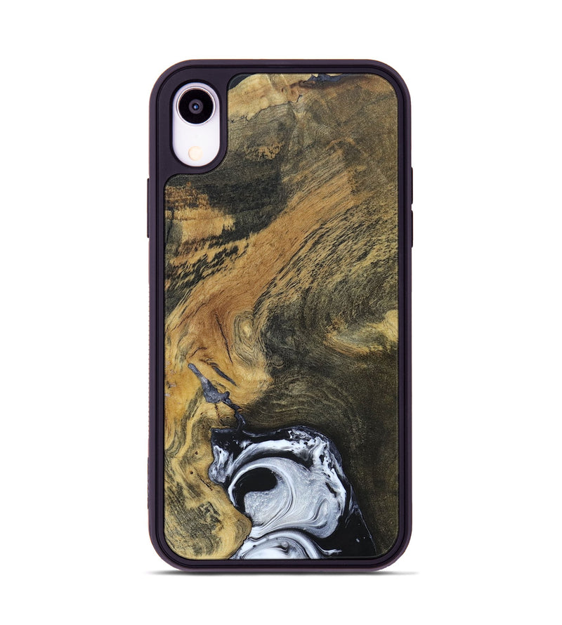 iPhone Xr Wood+Resin Phone Case - Mason (Black & White, 690946)