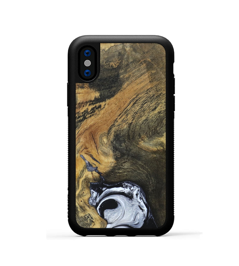 iPhone Xs Wood+Resin Phone Case - Mason (Black & White, 690946)