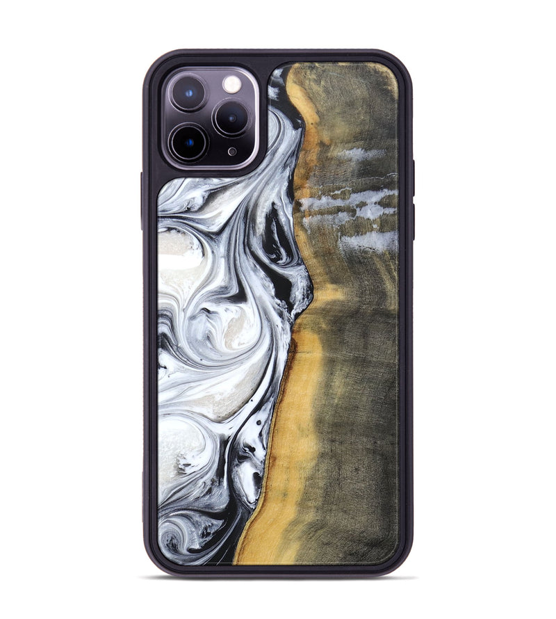 iPhone 11 Pro Max Wood+Resin Phone Case - Candy (Black & White, 690962)