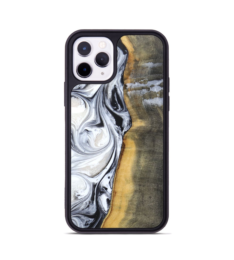 iPhone 11 Pro Wood+Resin Phone Case - Candy (Black & White, 690962)