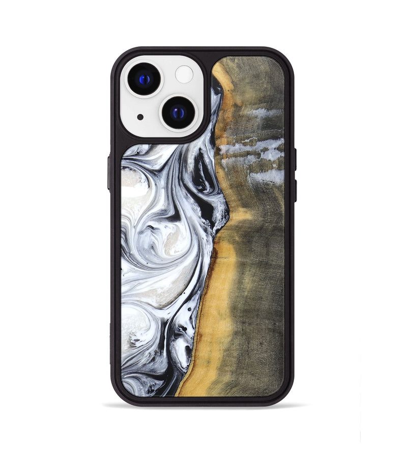 iPhone 13 Wood+Resin Phone Case - Candy (Black & White, 690962)