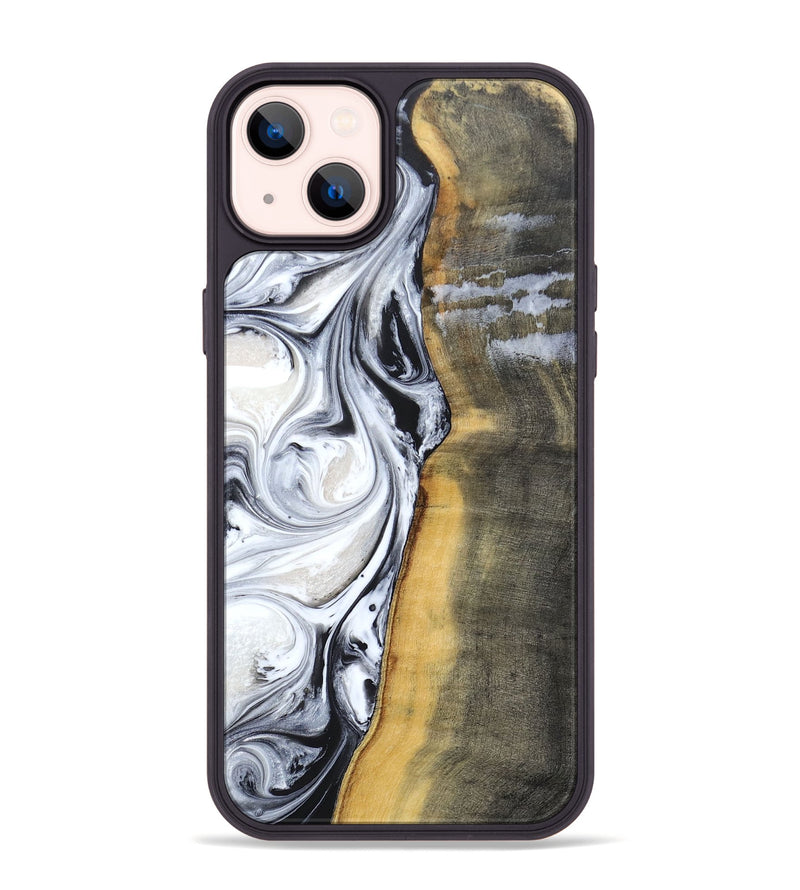 iPhone 14 Plus Wood+Resin Phone Case - Candy (Black & White, 690962)