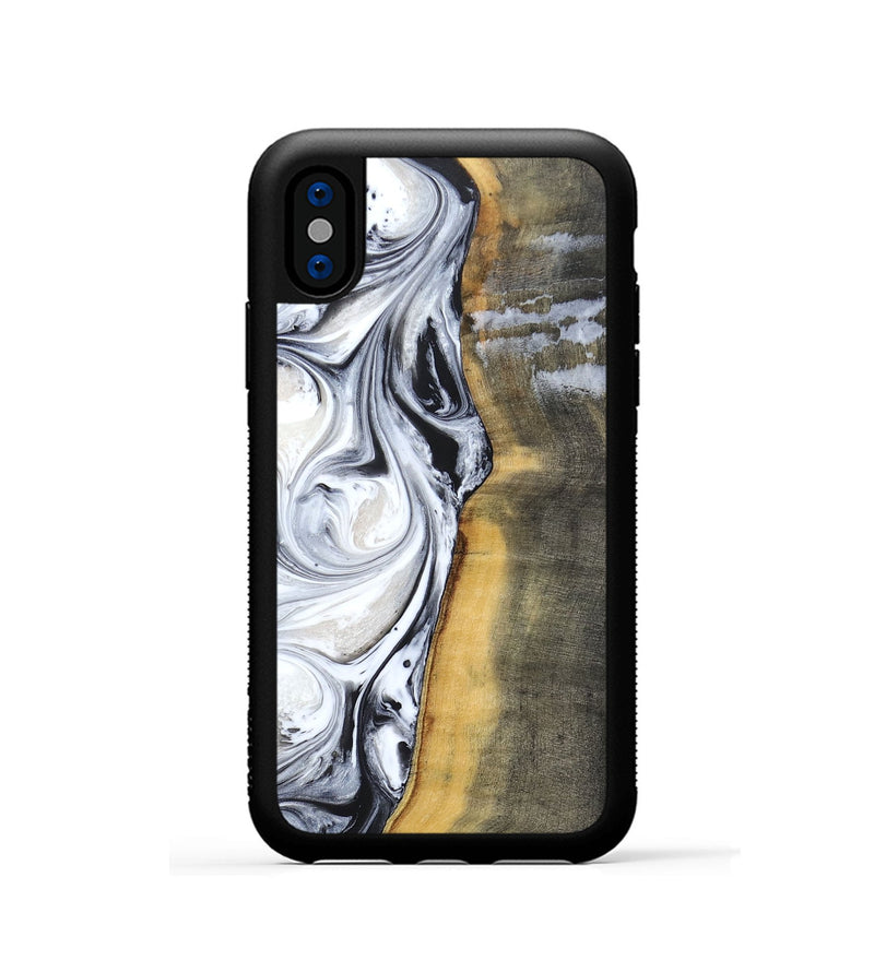 iPhone Xs Wood+Resin Phone Case - Candy (Black & White, 690962)