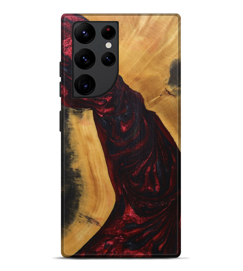 Galaxy S22 Ultra Wood+Resin Live Edge Phone Case - Wallace (Red, 691004)