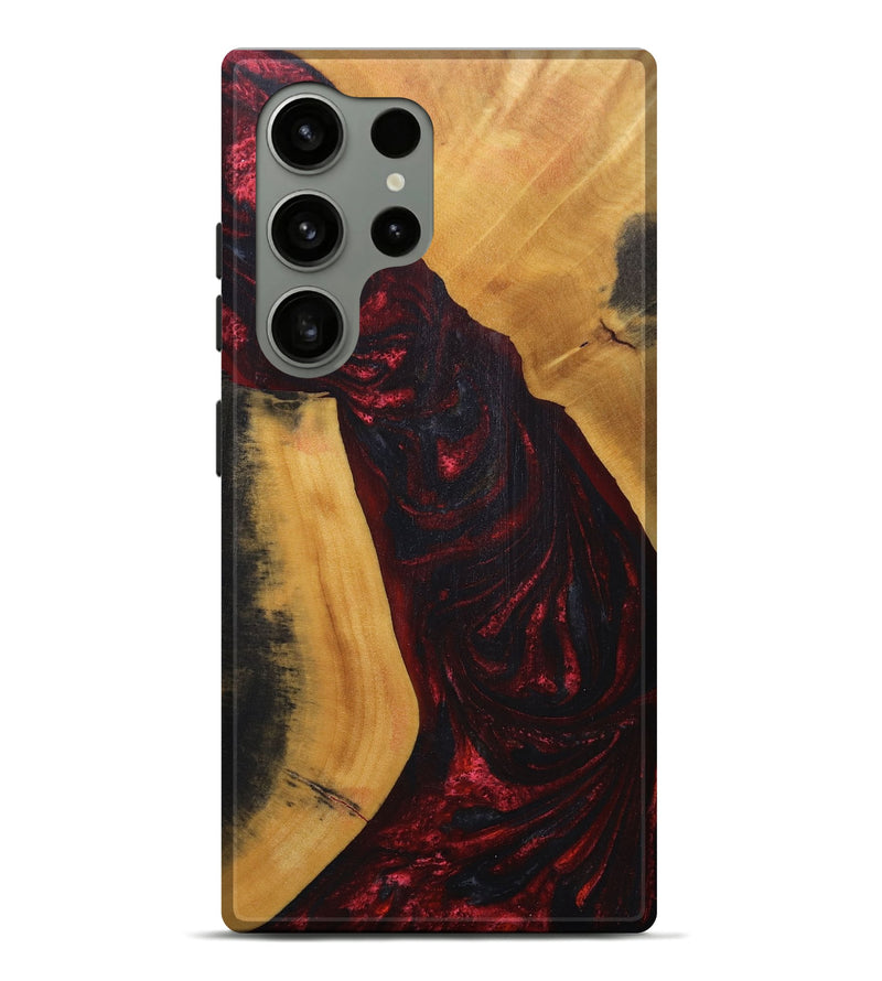 Galaxy S24 Ultra Wood+Resin Live Edge Phone Case - Wallace (Red, 691004)