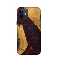 iPhone 12 mini Wood+Resin Live Edge Phone Case - Wallace (Red, 691004)