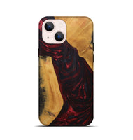 iPhone 13 mini Wood+Resin Live Edge Phone Case - Wallace (Red, 691004)