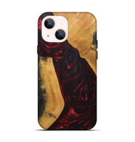 iPhone 14 Wood+Resin Live Edge Phone Case - Wallace (Red, 691004)