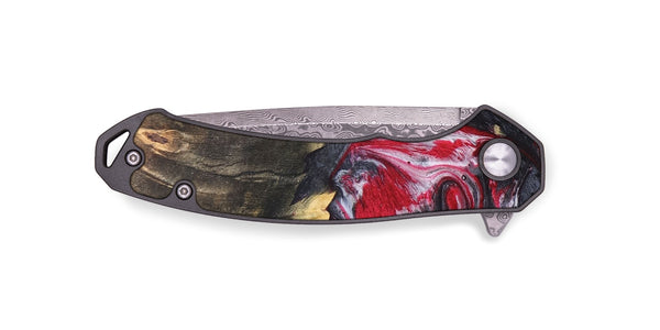 EDC Wood+Resin Pocket Knife - Caitlyn (Red, 691022)