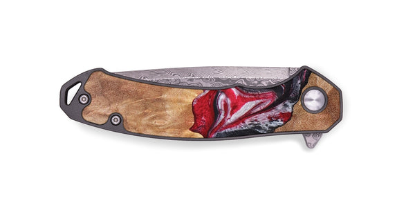 EDC Wood+Resin Pocket Knife - Aidan (Red, 691029)