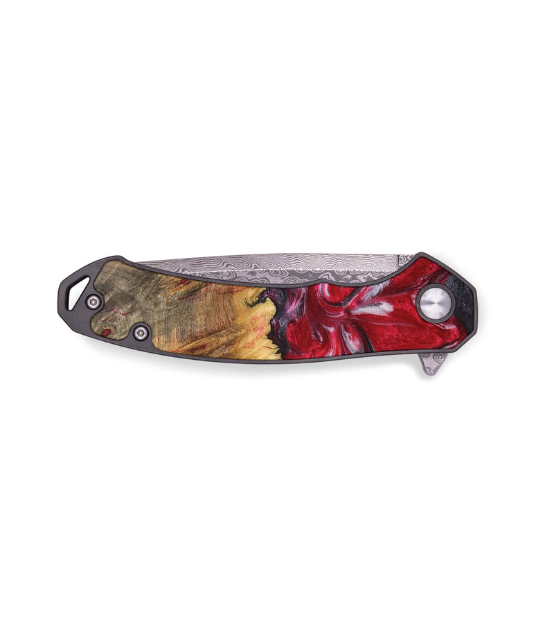 EDC Wood+Resin Pocket Knife - Vicky (Red, 691032)