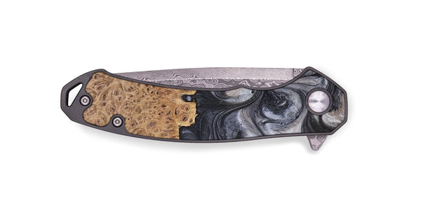 EDC Wood+Resin Pocket Knife - Kingston (Black & White, 691036)