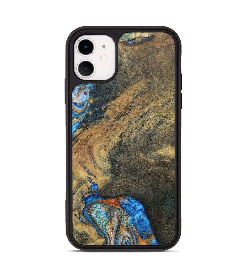iPhone 11 ResinArt Phone Case - Maeve (Teal & Gold, 691182)