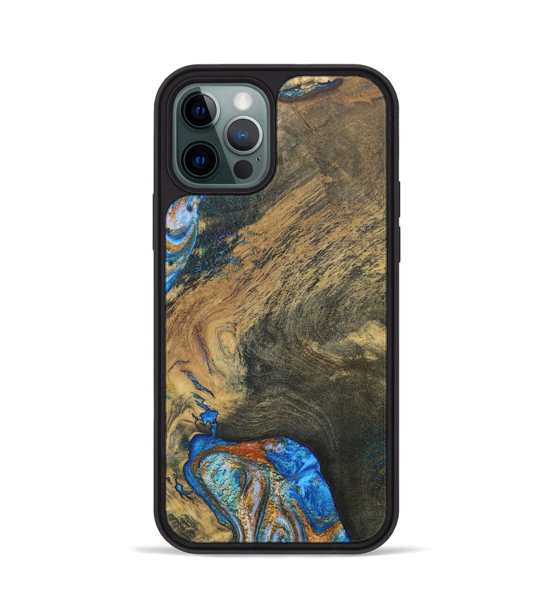 iPhone 12 Pro ResinArt Phone Case - Maeve (Teal & Gold, 691182)