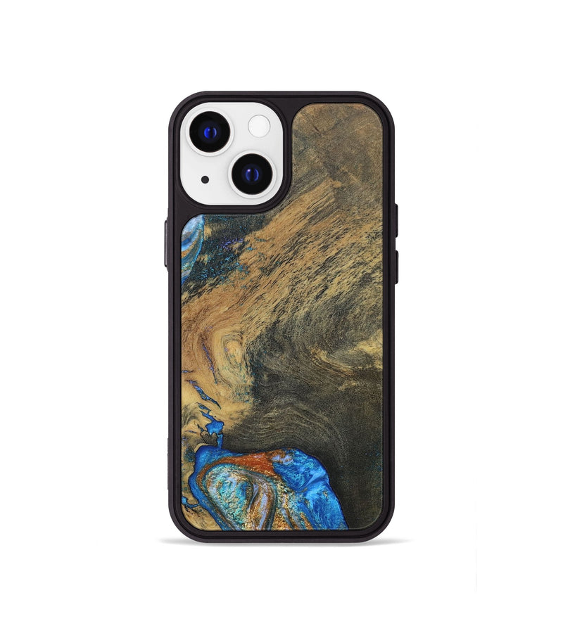iPhone 13 mini ResinArt Phone Case - Maeve (Teal & Gold, 691182)