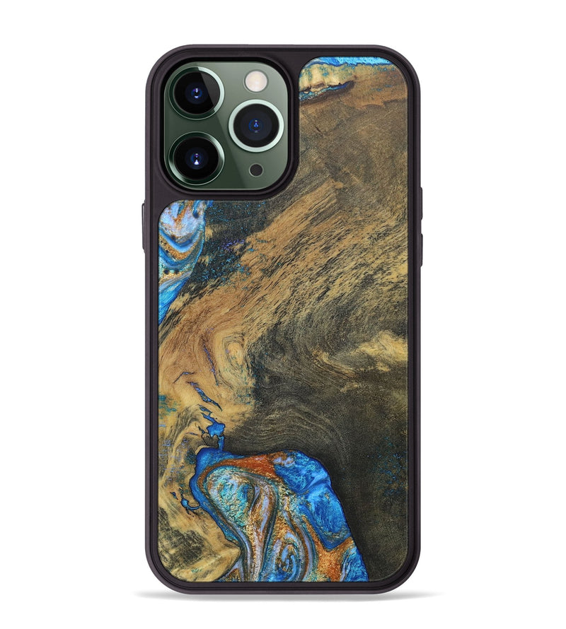 iPhone 13 Pro Max ResinArt Phone Case - Maeve (Teal & Gold, 691182)