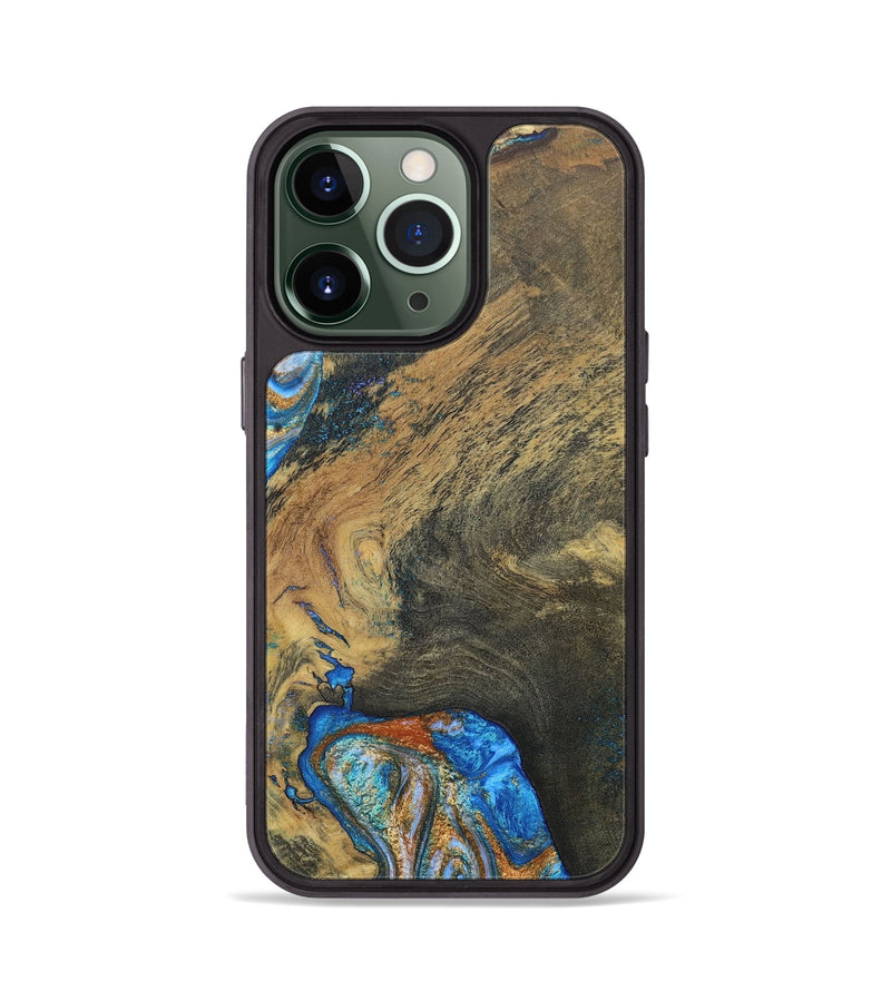 iPhone 13 Pro ResinArt Phone Case - Maeve (Teal & Gold, 691182)