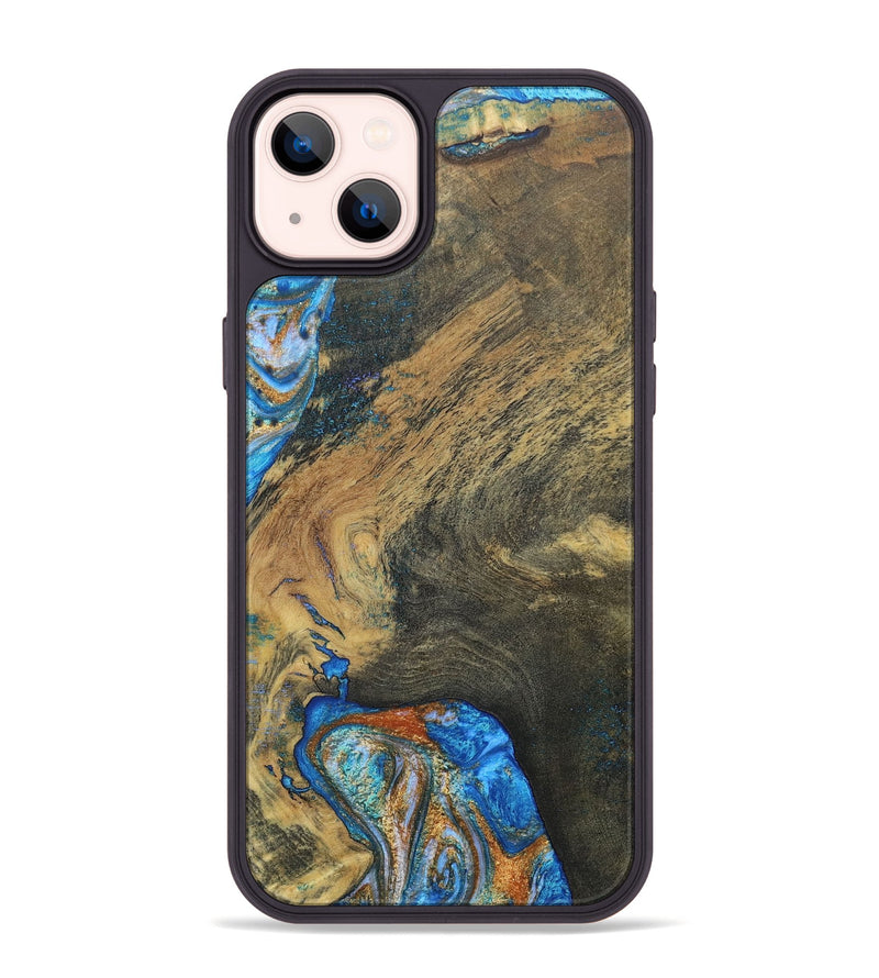 iPhone 14 Plus ResinArt Phone Case - Maeve (Teal & Gold, 691182)