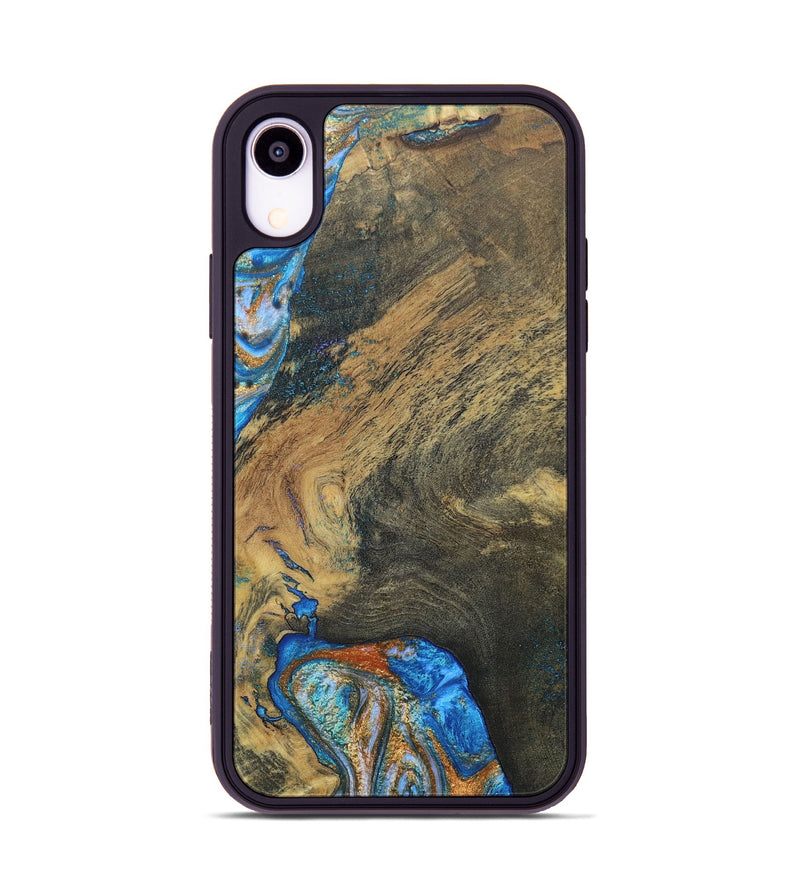 iPhone Xr ResinArt Phone Case - Maeve (Teal & Gold, 691182)