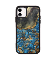 iPhone 11 ResinArt Phone Case - Arnold (Teal & Gold, 691189)