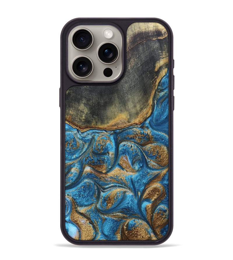 iPhone 15 Pro Max ResinArt Phone Case - Arnold (Teal & Gold, 691189)