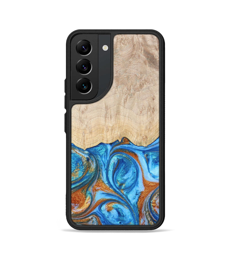 Galaxy S22 ResinArt Phone Case - Mindy (Teal & Gold, 691195)