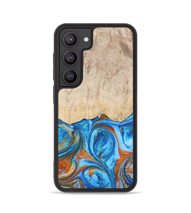 Galaxy S23 ResinArt Phone Case - Mindy (Teal & Gold, 691195)