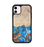 iPhone 11 ResinArt Phone Case - Mindy (Teal & Gold, 691195)