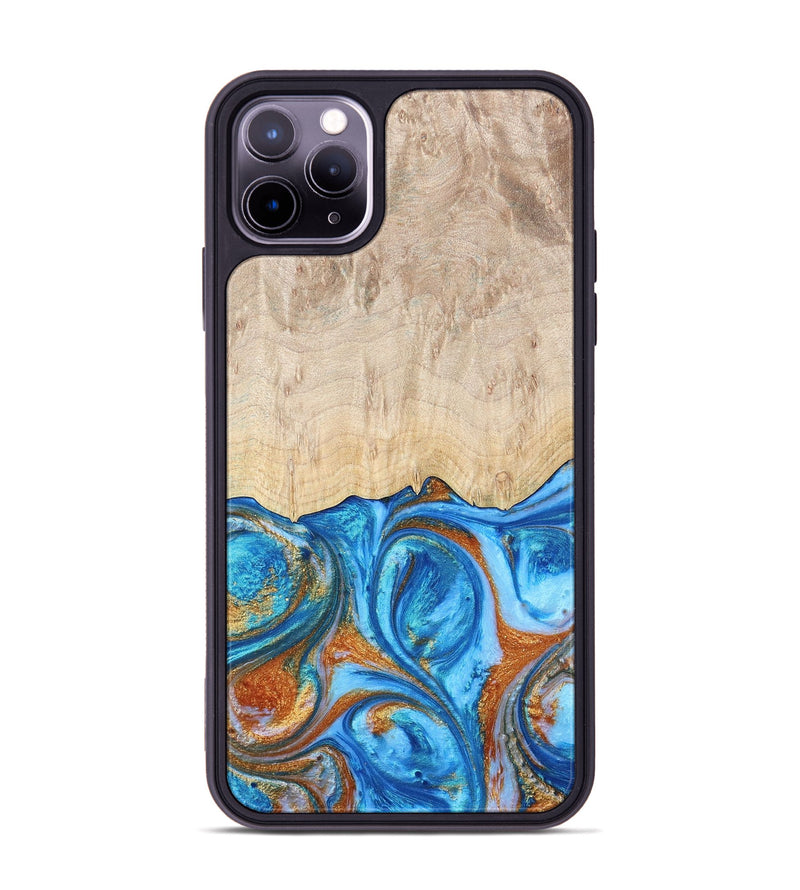 iPhone 11 Pro Max ResinArt Phone Case - Mindy (Teal & Gold, 691195)