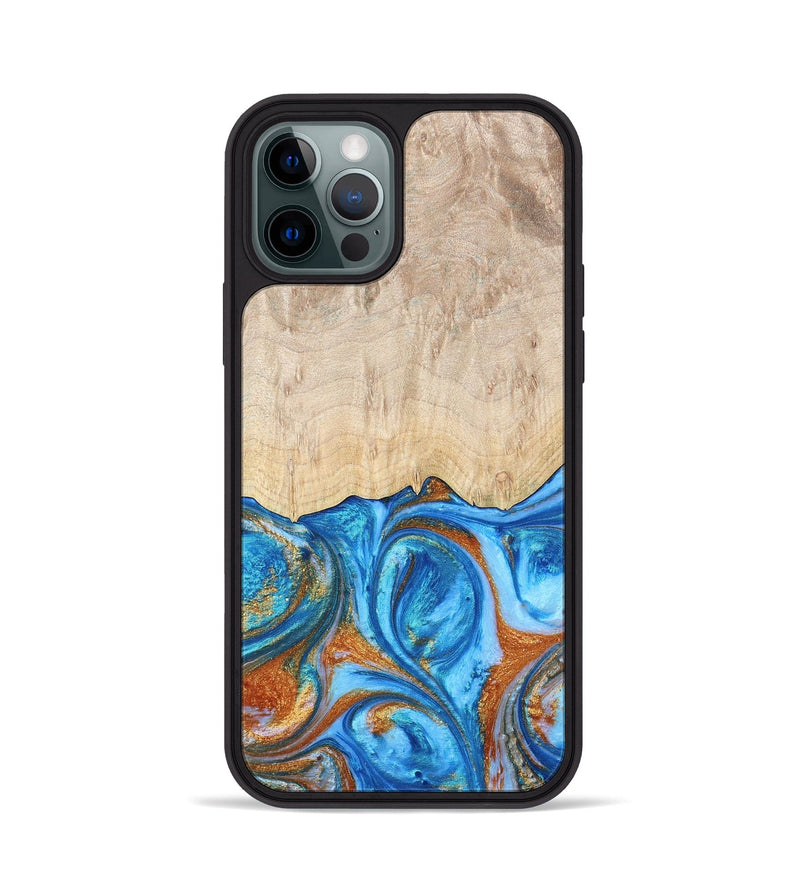 iPhone 12 Pro ResinArt Phone Case - Mindy (Teal & Gold, 691195)